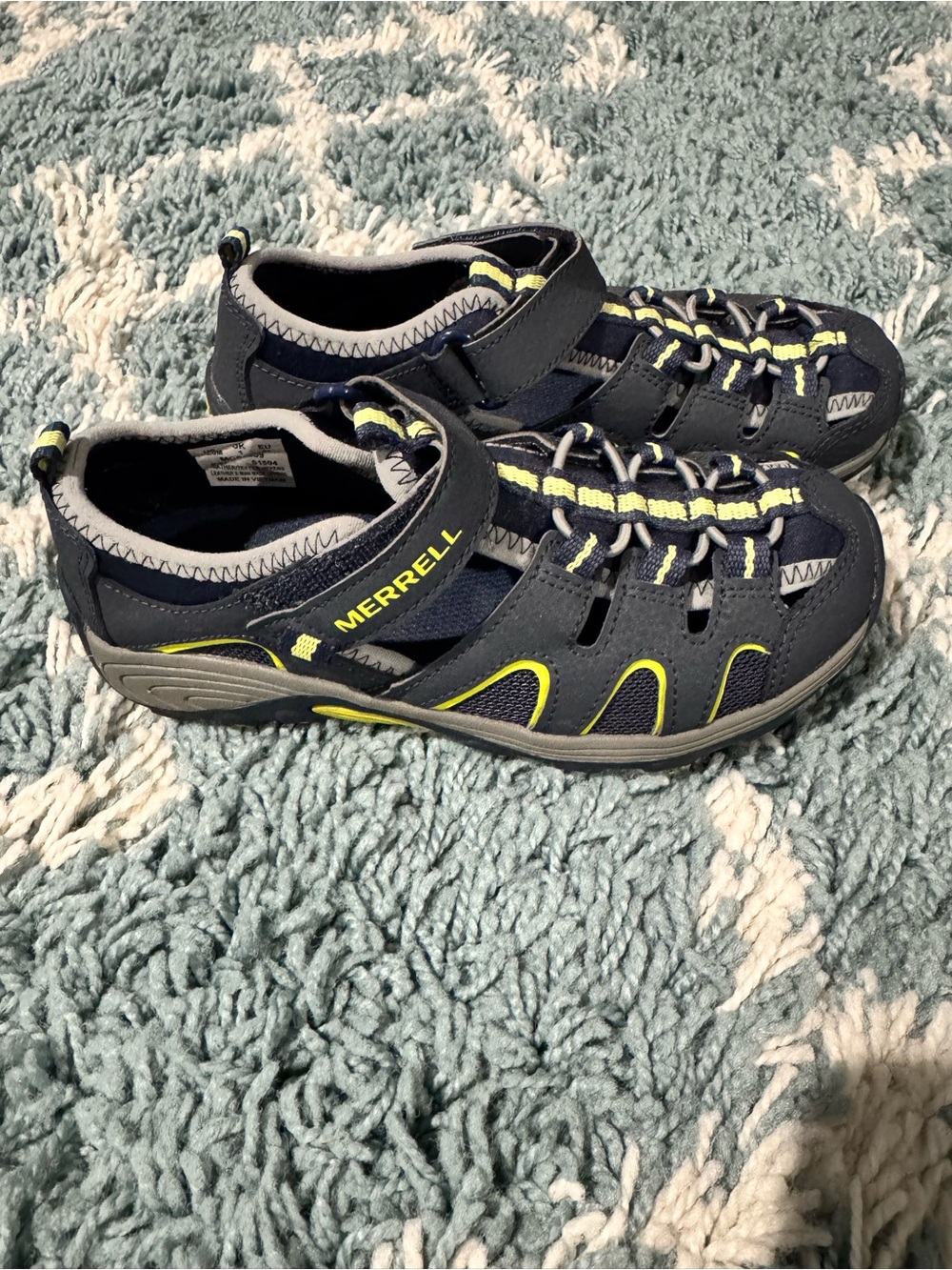 Merrell Navy with Green Accent Closed-Toe Outdoor Sandals